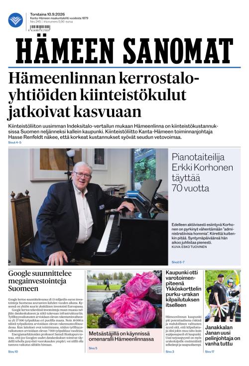 Hämeen Sanomat 10.9.2026