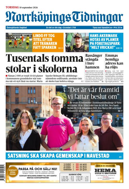 Norrköpings Tidningar 10.9.2026
