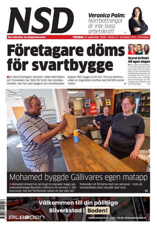 Norrländska Socialdemokraten 10.9.2026