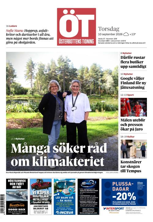 Österbottens Tidning 10.9.2026