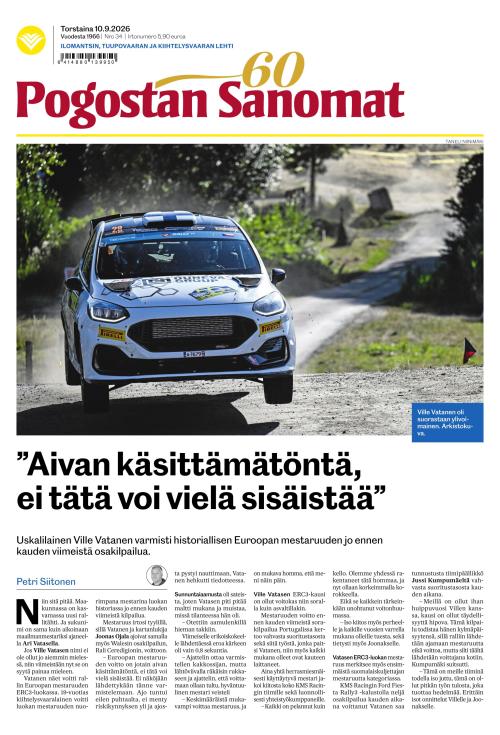 Pogostan Sanomat 10.9.2026