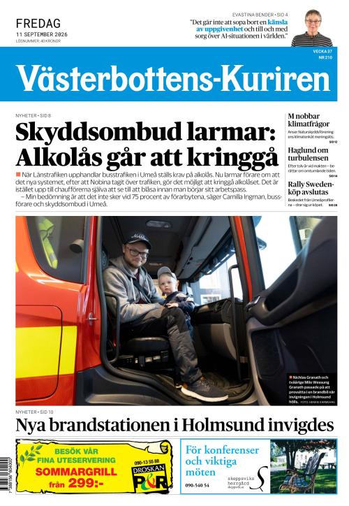 Västerbottens-Kuriren 11.9.2026