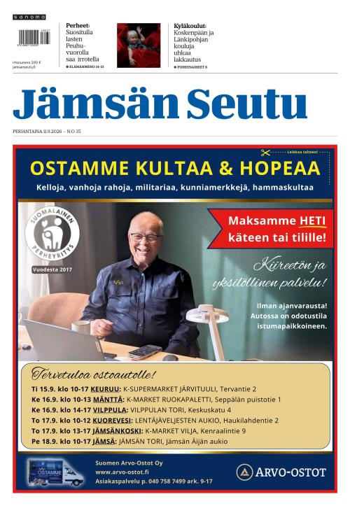 Jämsän Seutu ja Vekkari 11.9.2026