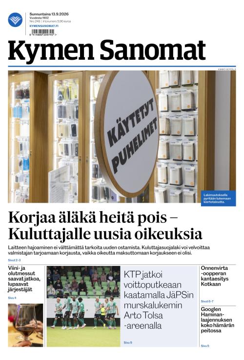 Kymen Sanomat 13.9.2026