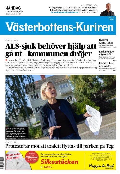 Västerbottens-Kuriren 14.9.2026