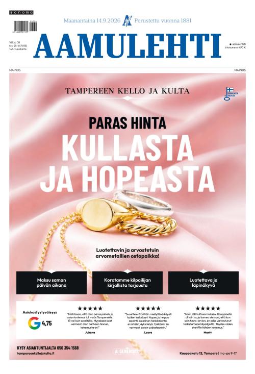 Aamulehti 14.9.2026