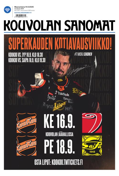Kouvolan Sanomat 14.9.2026