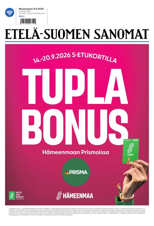 Etelä-Suomen Sanomat 14.9.2026