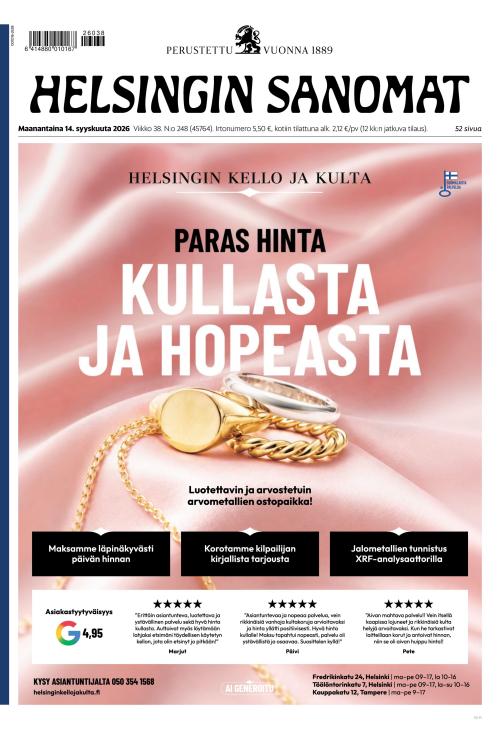 Helsingin Sanomat 14.9.2026