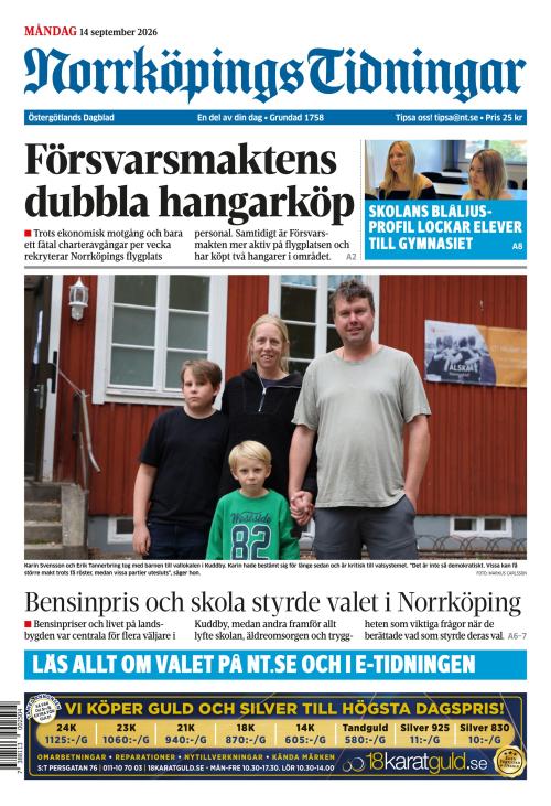 Norrköpings Tidningar 14.9.2026