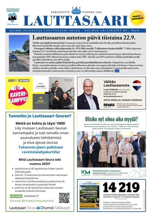 Lauttasaari-lehti 16.9.2026