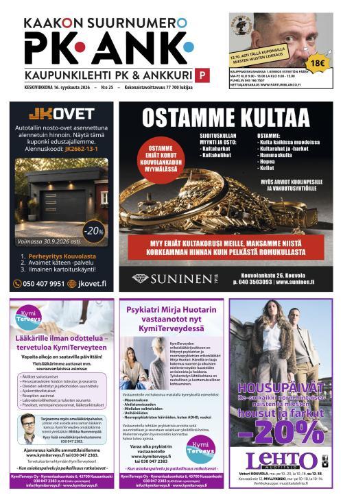 Kaupunkilehti Pohjois-Kymenlaakso 16.9.2026