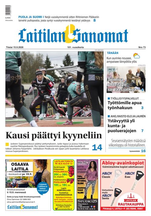 Laitilan Sanomat 15.9.2026