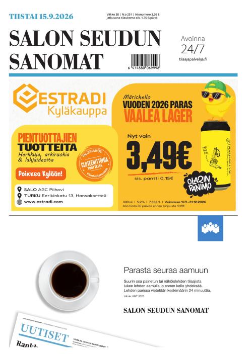 Salon Seudun Sanomat 15.9.2026