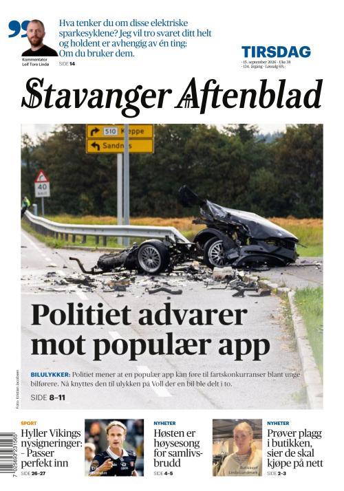 Stavanger Aftenblad 15.9.2026