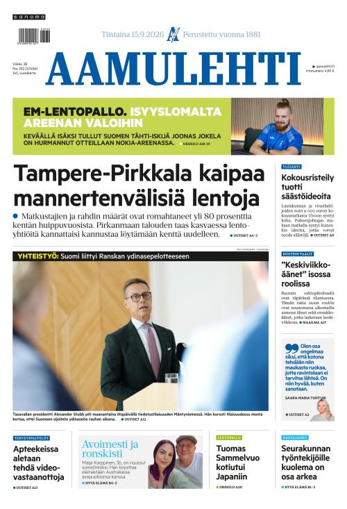 Aamulehti 15.9.2026