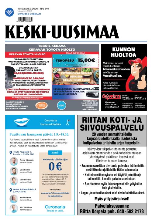 Keski-Uusimaa 15.9.2026