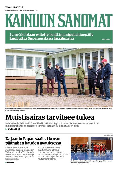 Kainuun Sanomat 15.9.2026