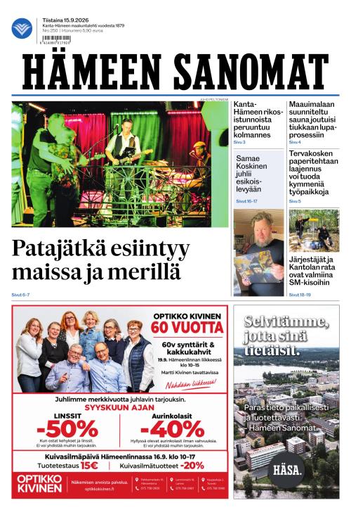 Hämeen Sanomat 15.9.2026