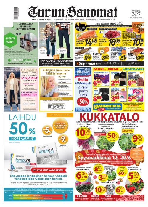 Turun Sanomat 15.9.2026