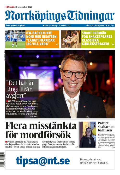 Norrköpings Tidningar 15.9.2026