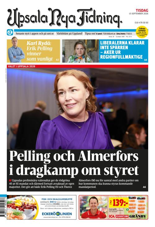 Upsala Nya Tidning 15.9.2026