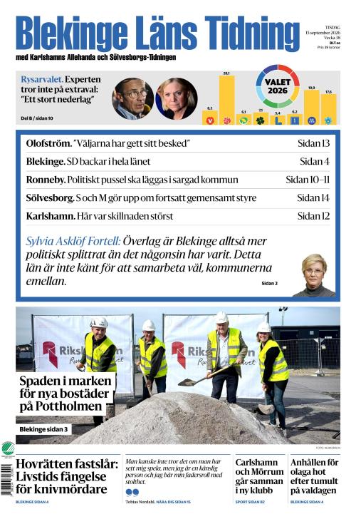 Blekinge Läns Tidning 15.9.2026