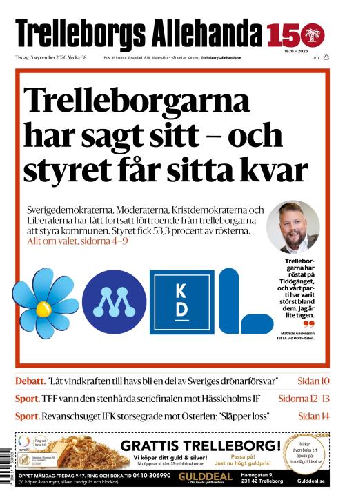 Trelleborgs Allehanda 15.9.2026