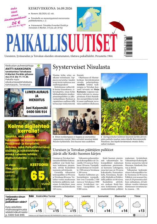 PaikallisUutiset 16.9.2026