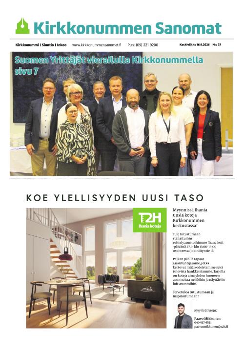 Kirkkonummen Sanomat 16.9.2026