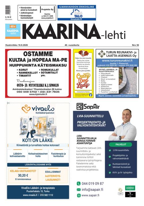 Kaarina-lehti 16.9.2026