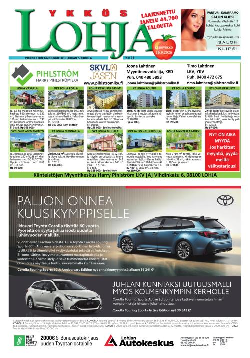 Kaupunkilehti Ykkös-Lohja 38/2026