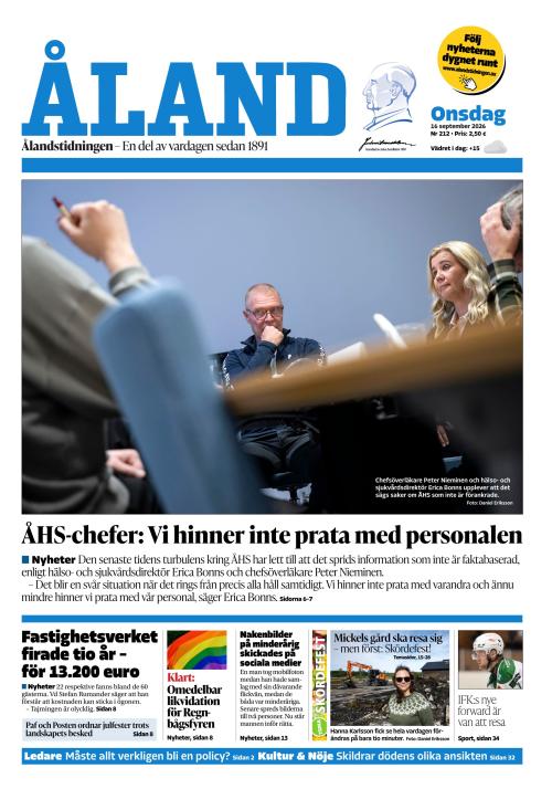 Ålandstidningen 16.9.2026