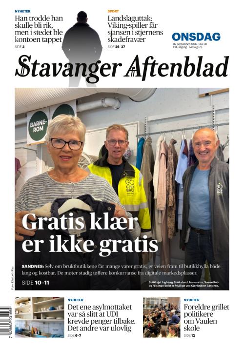 Stavanger Aftenblad 16.9.2026