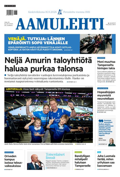 Aamulehti 16.9.2026