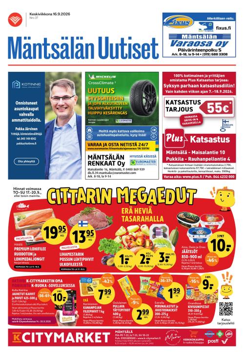 Mäntsälän Uutiset 16.9.2026