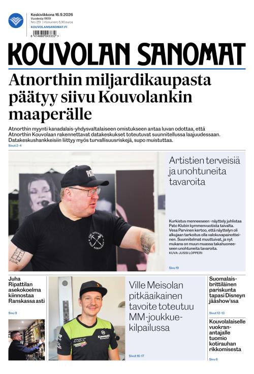Kouvolan Sanomat 16.9.2026