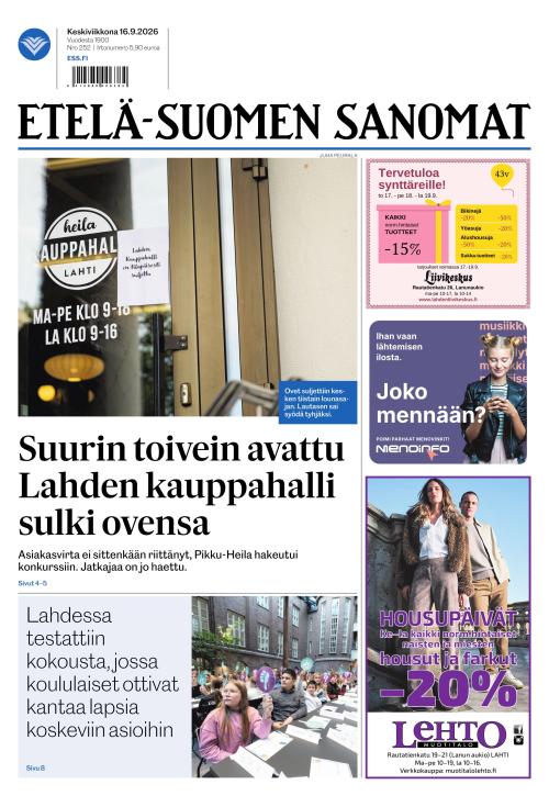 Etelä-Suomen Sanomat 16.9.2026