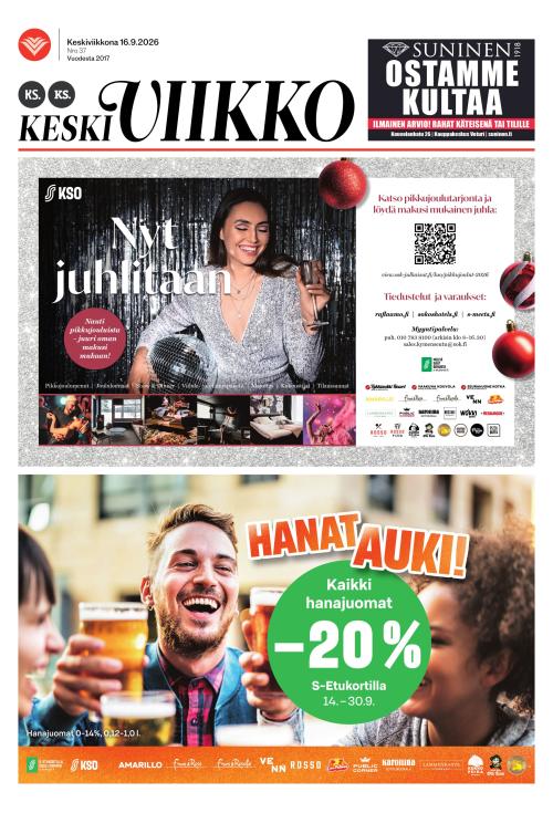 KS Keskiviikko (Kouvolan Sanomat ja Kymen Sanomat -liitteet) 16.9.2026