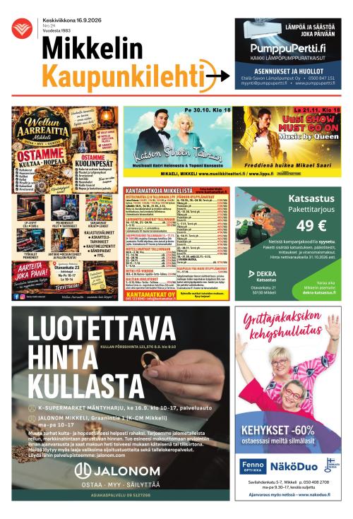 Mikkelin kaupunkilehti 16.9.2026