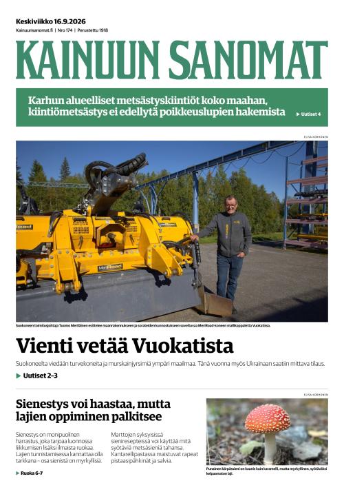 Kainuun Sanomat 16.9.2026