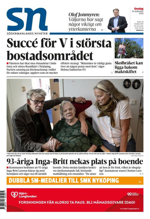 Södermanlands Nyheter 16.9.2026