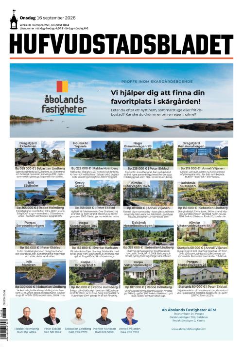 Hufvudstadsbladet 16.9.2026