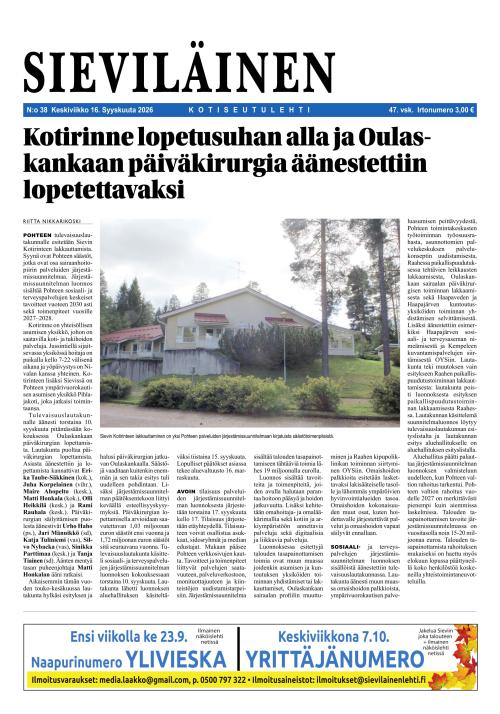 Sieviläinen 16.9.2026