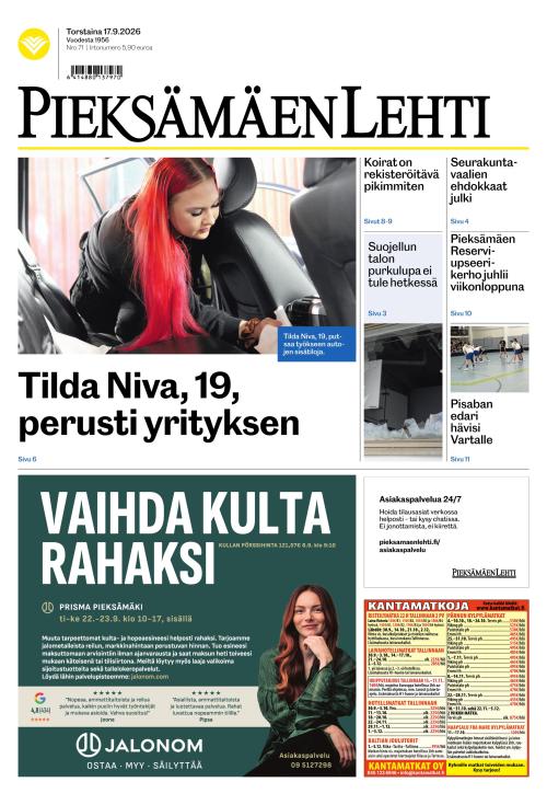 Pieksämäen lehti 17.9.2026