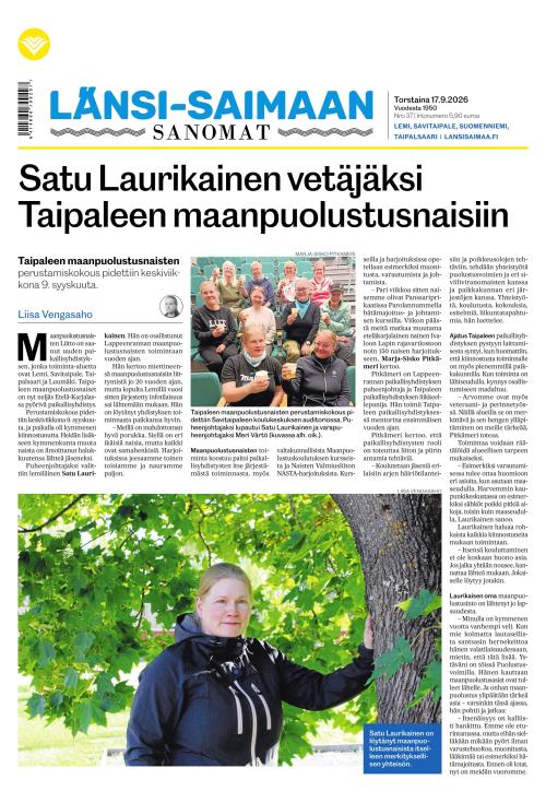 Länsi-Saimaan Sanomat 17.9.2026