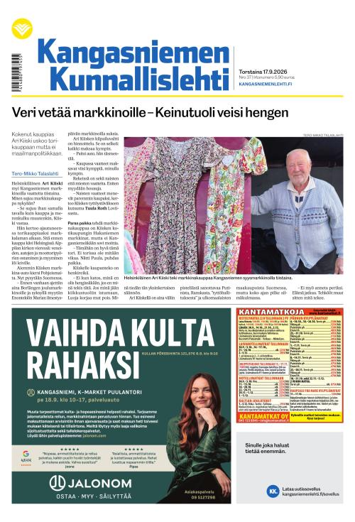 Kangasniemen kunnallislehti 17.9.2026