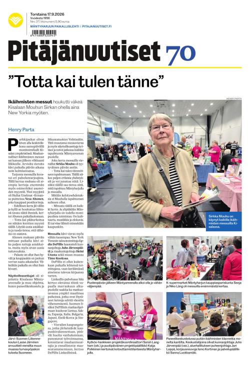 Pitäjänuutiset 17.9.2026