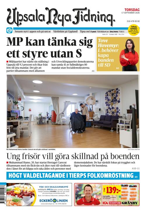 Upsala Nya Tidning 17.9.2026