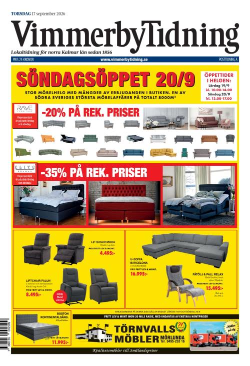 Vimmerby Tidning / Kinda-Posten 17.9.2026